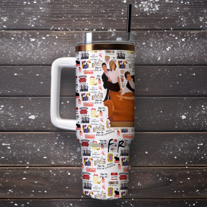 Friends Tv Series Custom Stanley Quencher 40Oz Stainless Steel Tumbler With Handle - Image 2