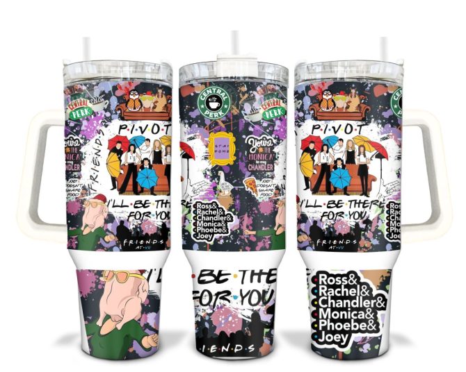 Friends Tv Series Custom Stanley Quencher 40Oz Stainless Steel Tumbler With Handle