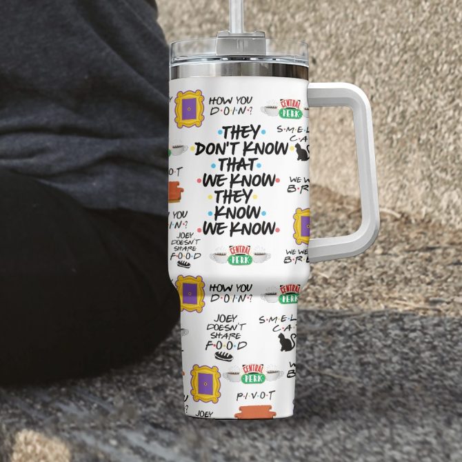 Friends Tv Series Custom Stanley Quencher 40Oz Stainless Steel Tumbler With Handle - Image 3