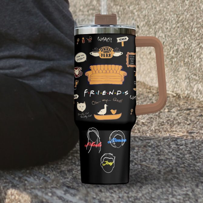 Friends Tv Series Custom Stanley Quencher 40Oz Stainless Steel Tumbler With Handle - Image 3