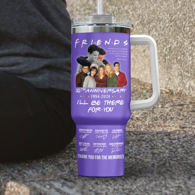 Friends Tv Series Custom Stanley Quencher 40Oz Stainless Steel Tumbler With Handle - Image 3