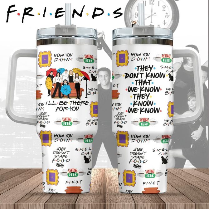 Friends Tv Series Custom Stanley Quencher 40Oz Stainless Steel Tumbler With Handle