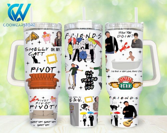 Friends Tv Series Custom Stanley Quencher 40Oz Stainless Steel Tumbler With Handle
