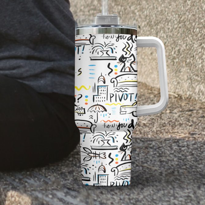Friends Tv Series Custom Stanley Quencher 40Oz Stainless Steel Tumbler With Handle - Image 2
