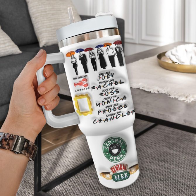Friends Tv Series Custom Stanley Quencher 40Oz Stainless Steel Tumbler With Handle - Image 2