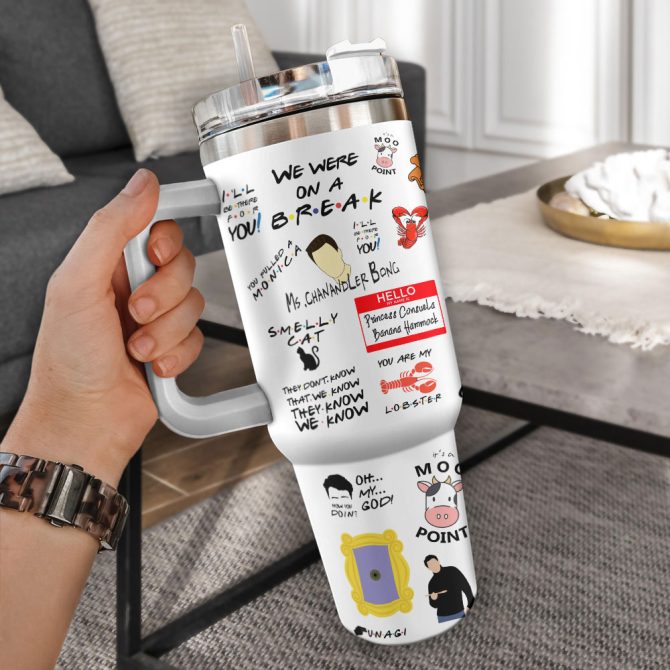 Friends Tv Series Custom Stanley Quencher 40Oz Stainless Steel Tumbler With Handle - Image 2