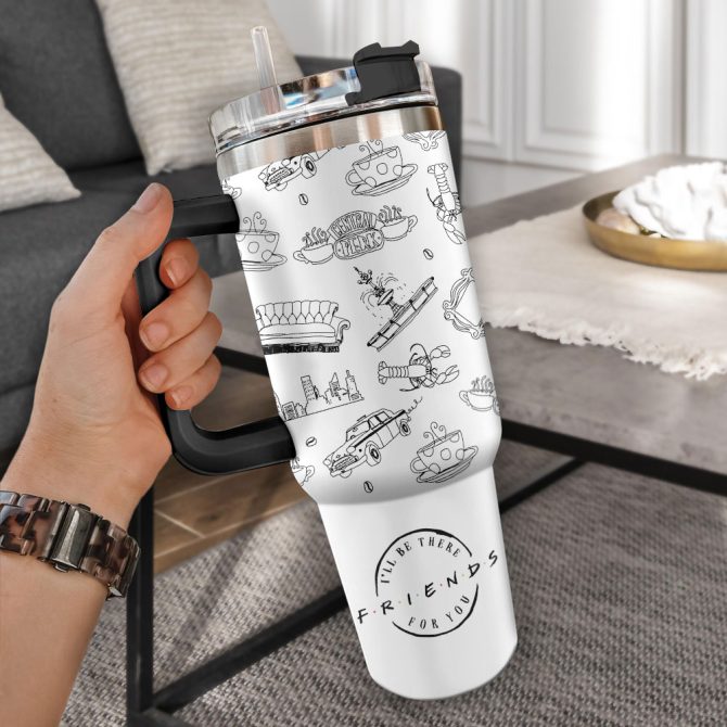 Friends Tv Series Custom Stanley Quencher 40Oz Stainless Steel Tumbler With Handle - Image 2