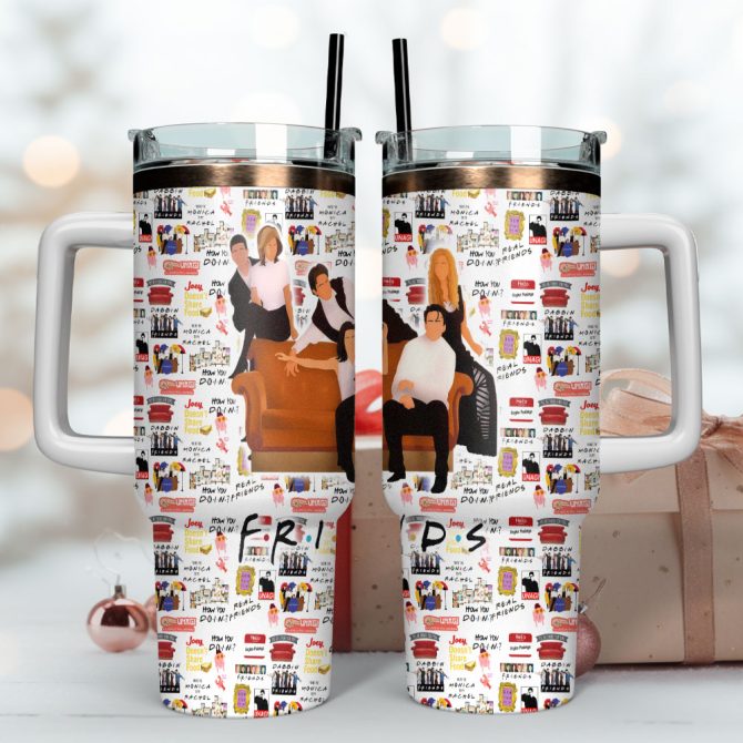 Friends Tv Series Custom Stanley Quencher 40Oz Stainless Steel Tumbler With Handle - Image 4