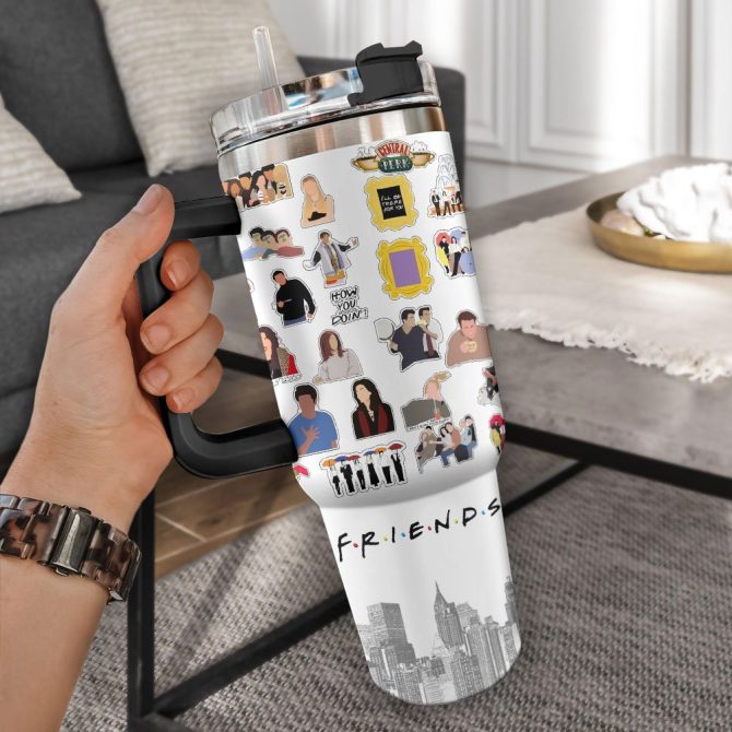 Friends Tv Series Custom Stanley Quencher 40Oz Stainless Steel Tumbler With Handle - Image 3