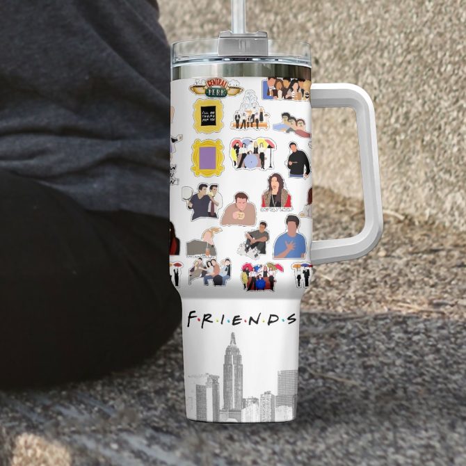 Friends Tv Series Custom Stanley Quencher 40Oz Stainless Steel Tumbler With Handle - Image 2