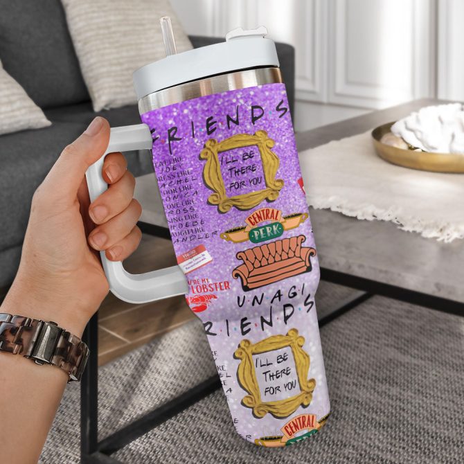 Friends Tv Series Custom Stanley Quencher 40Oz Stainless Steel Tumbler With Handle - Image 2