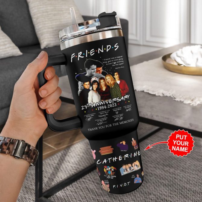 Friends Tv Series Custom Stanley Quencher 40Oz Stainless Steel Tumbler With Handle - Image 2