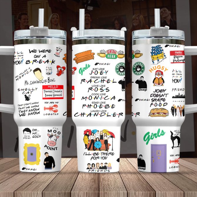 Friends Tv Series Custom Stanley Quencher 40Oz Stainless Steel Tumbler With Handle