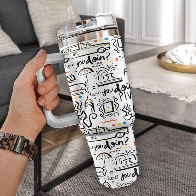 Friends Tv Series Custom Stanley Quencher 40Oz Stainless Steel Tumbler With Handle - Image 3
