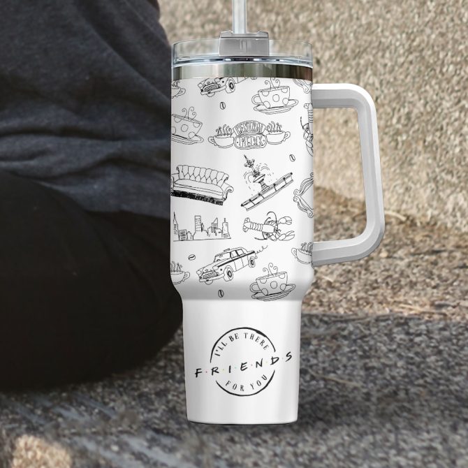 Friends Tv Series Custom Stanley Quencher 40Oz Stainless Steel Tumbler With Handle - Image 3