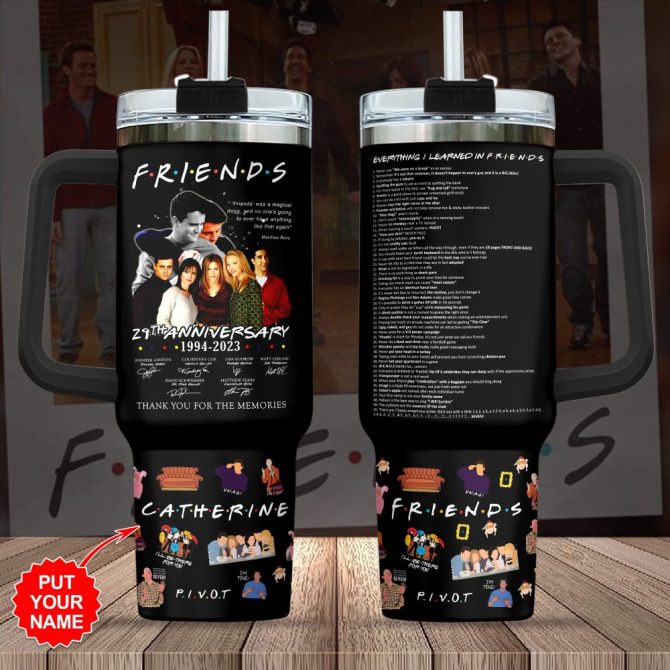 Friends Tv Series Custom Stanley Quencher 40Oz Stainless Steel Tumbler With Handle