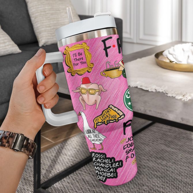 Friends Tv Series Custom Stanley Quencher 40Oz Stainless Steel Tumbler With Handle - Image 2