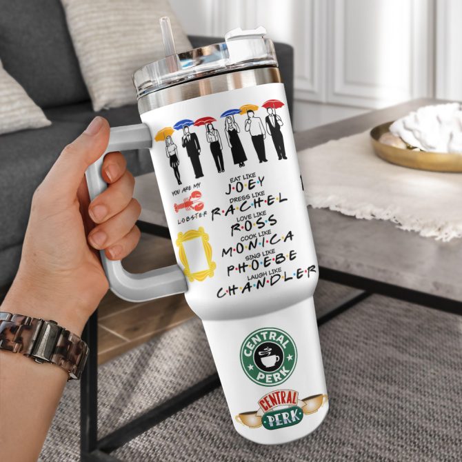 Friends Tv Series Custom Stanley Quencher 40Oz Stainless Steel Tumbler With Handle - Image 2