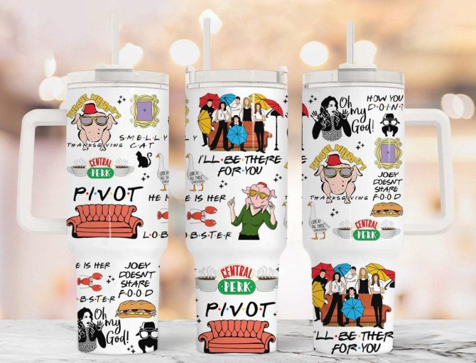Friends Tv Series Custom Stanley Quencher 40Oz Stainless Steel Tumbler With Handle