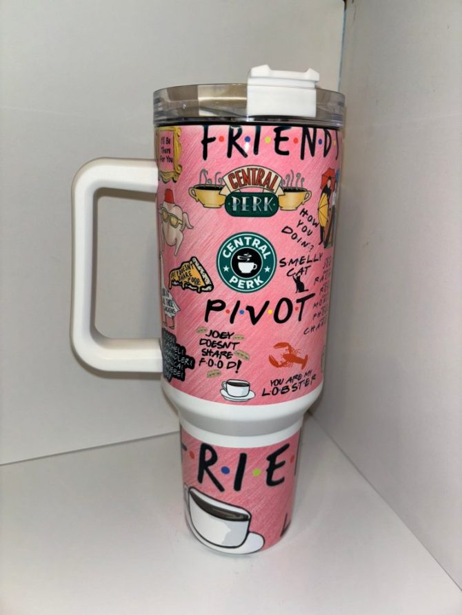 Friends Tv Series Custom Stanley Quencher 40Oz Stainless Steel Tumbler With Handle - Image 3
