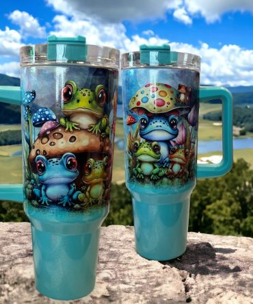 Frog Teal Custom Stanley Quencher 40Oz Stainless Steel Tumbler