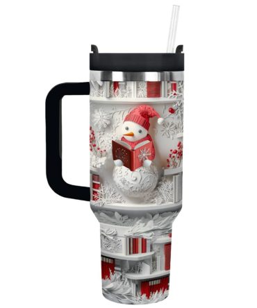 Frosty Snowman Friend Christmas Custom Stanley Quencher 40Oz Stainless Steel Tumbler With Handle
