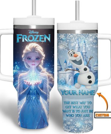 Frozen Cartoon Custom Stanley Quencher 40Oz Stainless Steel Tumbler With Handle