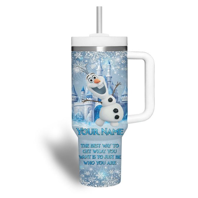 Frozen Cartoon Custom Stanley Quencher 40Oz Stainless Steel Tumbler With Handle - Image 3