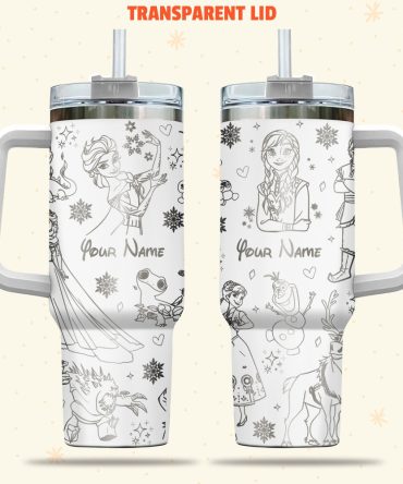 Frozen Disney Cartoon Custom Stanley Quencher 40Oz Stainless Steel Tumbler With Handle