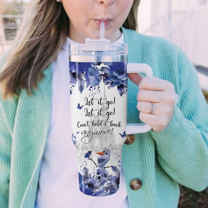 Frozen  Disney Princess Cartoon Custom Stanley Quencher 40Oz Stainless Steel Tumbler With Handle - Image 5