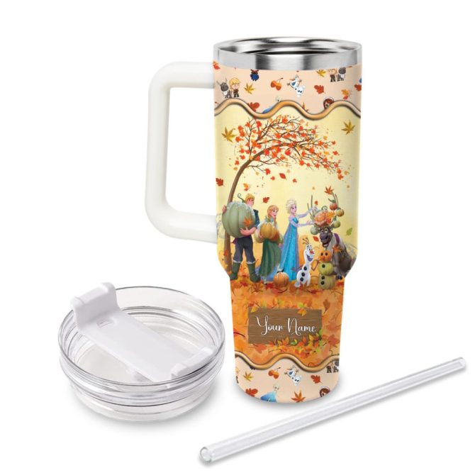 Frozen  Disney Princess Cartoon Custom Stanley Quencher 40Oz Stainless Steel Tumbler With Handle - Image 2