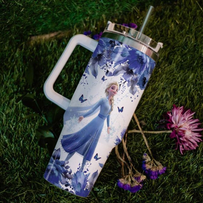 Frozen  Disney Princess Cartoon Custom Stanley Quencher 40Oz Stainless Steel Tumbler With Handle - Image 6