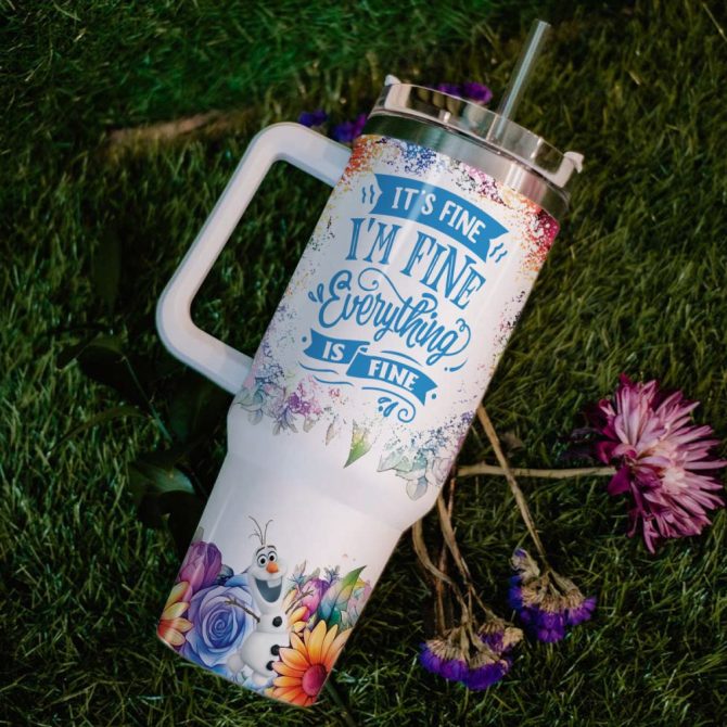 Frozen  Disney Princess Cartoon Custom Stanley Quencher 40Oz Stainless Steel Tumbler With Handle - Image 6