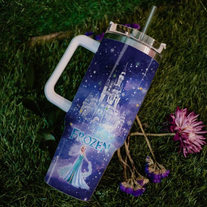 Frozen  Disney Princess Cartoon Custom Stanley Quencher 40Oz Stainless Steel Tumbler With Handle - Image 6