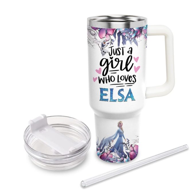 Frozen  Disney Princess Cartoon Custom Stanley Quencher 40Oz Stainless Steel Tumbler With Handle - Image 3
