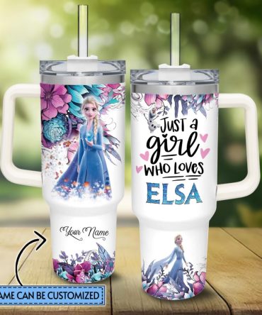 Frozen  Disney Princess Cartoon Custom Stanley Quencher 40Oz Stainless Steel Tumbler With Handle