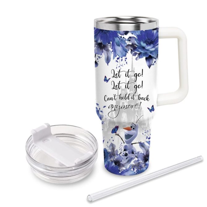 Frozen  Disney Princess Cartoon Custom Stanley Quencher 40Oz Stainless Steel Tumbler With Handle - Image 3