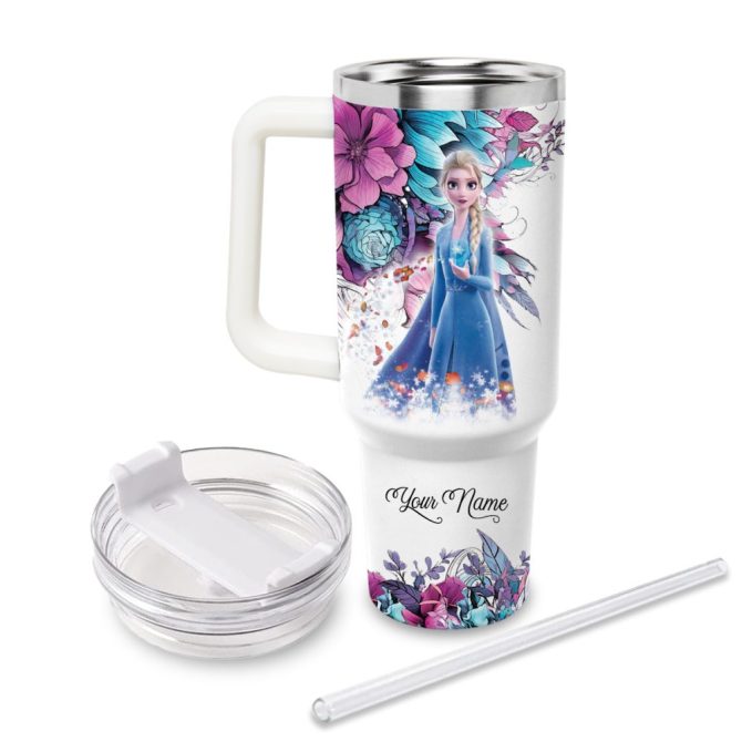Frozen  Disney Princess Cartoon Custom Stanley Quencher 40Oz Stainless Steel Tumbler With Handle - Image 2