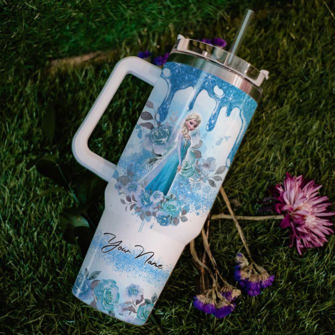 Frozen  Disney Princess Cartoon Custom Stanley Quencher 40Oz Stainless Steel Tumbler With Handle - Image 6