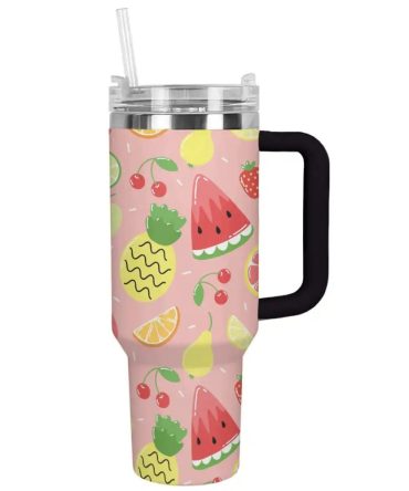 Fruits Custom Stanley Quencher 40Oz Stainless Steel Tumbler With Handle