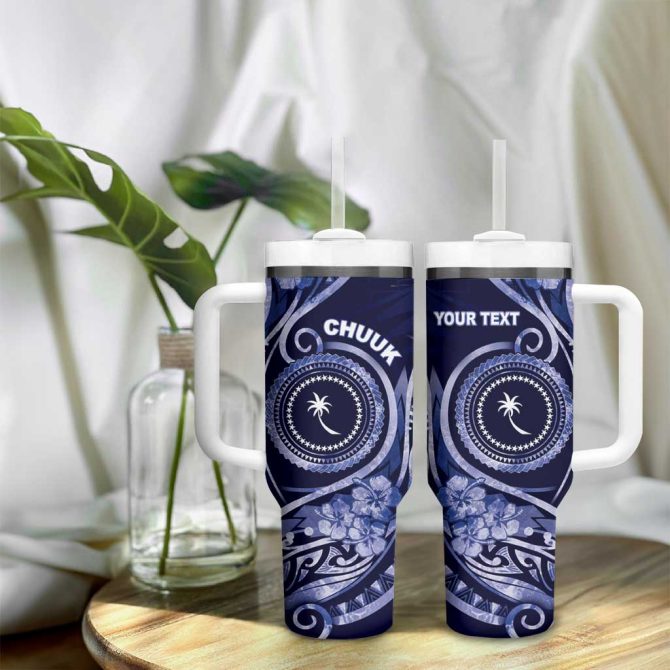 Fsm Chuuk Ocean Floral Custom Stanley Quencher 40Oz Stainless Steel Tumbler With Handle - Image 9
