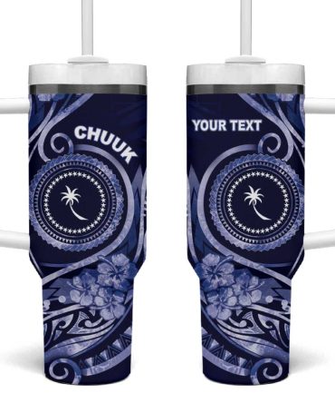 Fsm Chuuk Ocean Floral Custom Stanley Quencher 40Oz Stainless Steel Tumbler With Handle
