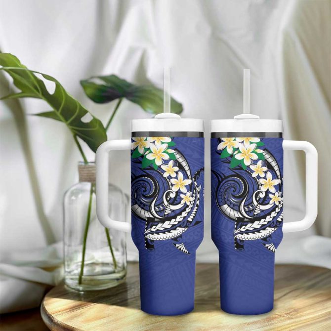 Fsm Chuuk State Polynesian Shark Tattoo Custom Stanley Quencher 40Oz Stainless Steel Tumbler With Handle - Image 9