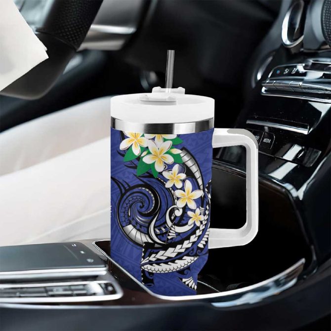 Fsm Chuuk State Polynesian Shark Tattoo Custom Stanley Quencher 40Oz Stainless Steel Tumbler With Handle - Image 8