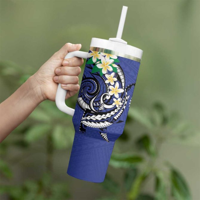 Fsm Chuuk State Polynesian Shark Tattoo Custom Stanley Quencher 40Oz Stainless Steel Tumbler With Handle - Image 3
