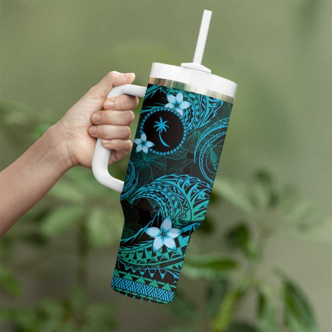 Fsm Chuuk State Tribal Ocean Custom Stanley Quencher 40Oz Stainless Steel Tumbler With Handle - Image 3