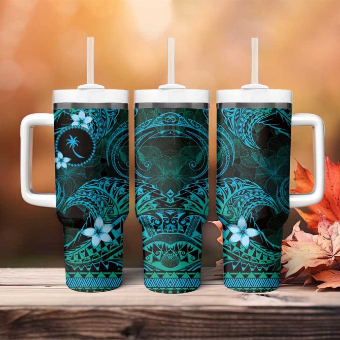 Fsm Chuuk State Tribal Ocean Custom Stanley Quencher 40Oz Stainless Steel Tumbler With Handle - Image 4
