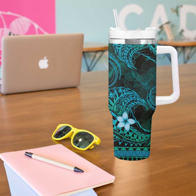 Fsm Chuuk State Tribal Ocean Custom Stanley Quencher 40Oz Stainless Steel Tumbler With Handle - Image 5