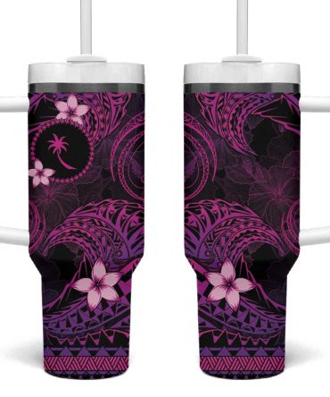 Fsm Chuuk State Tribal Pink Custom Stanley Quencher 40Oz Stainless Steel Tumbler With Handle