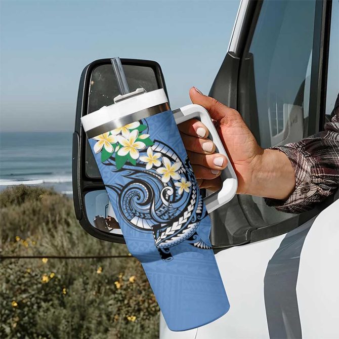 Fsm Kosrae Polynesian Shark Tattoo Custom Stanley Quencher 40Oz Stainless Steel Tumbler With Handle - Image 7